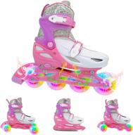 🛼 adjustable inline skates for kids with light-up wheels | quad roller skates | outdoor blades roller skates for girls and boys - liku 4-in-1 logo