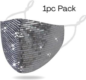 img 3 attached to Sequin Face Mask - Bling Glitter Sparkle Designer Fashion Mask for Women