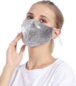 img 1 attached to Sequin Face Mask - Bling Glitter Sparkle Designer Fashion Mask for Women