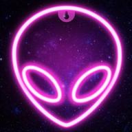 👽 neon alien wall decor sign- vibrant led neon light for children's bedroom and nursery room- perfect for parties, christmas- usb charging/battery powered- pink logo