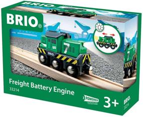 img 1 attached to BRIO World 33214 - Freight Battery Engine - Wooden Toy Train Set for Kids Age 3+, Green