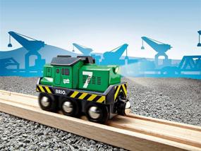 img 2 attached to BRIO World 33214 - Freight Battery Engine - Wooden Toy Train Set for Kids Age 3+, Green