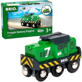 img 4 attached to BRIO World 33214 - Freight Battery Engine - Wooden Toy Train Set for Kids Age 3+, Green