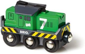 img 3 attached to BRIO World 33214 - Freight Battery Engine - Wooden Toy Train Set for Kids Age 3+, Green