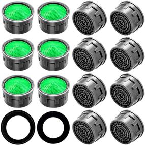 img 4 attached to 🚰 20 Set OIIKI Faucet Aerator, Flow Restrictor Insert Replacement Parts for Bathroom or Kitchen, Including 20PCS Green Faucet Aerator, 20PCS M22 Rubber Washers, 20PCS M24 Rubber Washers