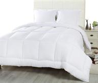🛏️ utopia bedding 3 piece queen comforter set - luxurious white queen/full size with 2 pillow shams - soft brushed microfiber - machine washable & down alternative - comfortable & stylish logo