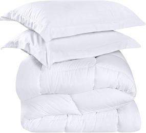 img 2 attached to 🛏️ Utopia Bedding 3 Piece Queen Comforter Set - Luxurious White Queen/Full Size with 2 Pillow Shams - Soft Brushed Microfiber - Machine Washable & Down Alternative - Comfortable & Stylish