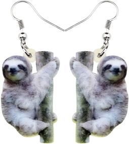 img 4 attached to 🦥 DUOWEI Adorable South American Sloth Acrylic Earrings - Cute Drop Dangle Jewelry with Love Message for Women & Girls - Perfect Gifts