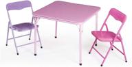 ❤️ heritage kids 3-piece pink table & chair set: ideal for children, durable design logo