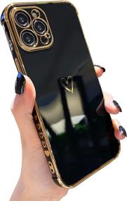 img 4 attached to 📱 LUTTY iPhone 12 Pro Max Case - Luxury Electroplated Bumper with Full Camera Protection, Shockproof Soft TPU Cover - Candy Black (6.7 inch)