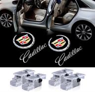 🚗 cadillac car door logo light - ghost shadow led welcome lights for ats srx xts xt4 xt5 xt6 (4 pack) - cadillac accessories logo