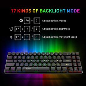 img 2 attached to 🎮 Gamenote 60% Mechanical Keyboard, Wired Gaming Keyboard Type-C, 71-Keys, LED Backlit, Mini Compact Keyboards with Blue Switch for PC Gamer Laptop Computer