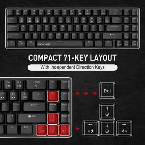 img 1 attached to 🎮 Gamenote 60% Mechanical Keyboard, Wired Gaming Keyboard Type-C, 71-Keys, LED Backlit, Mini Compact Keyboards with Blue Switch for PC Gamer Laptop Computer
