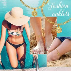 img 3 attached to 📿 FOCALOOK 4.5mm Figaro Gold Chain Anklets with Initial Ankle Bracelet for Women and Teen Girls - Adjustable Length (22-27cm), Customizable - Includes Gift Box