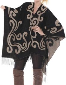 img 3 attached to 🧣 Stylish Reversible Pattern Beige Women's Winter Accessories: Scarves & Wraps