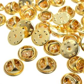 img 2 attached to 120 Gold Metal Brass Butterfly Clutch Pin Backs - Replacement Badge Insignia Pin Backs