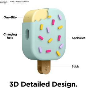 img 2 attached to Чехол для AirPods Pro Elago Ice Cream с брелоком, разработанный для кейса Apple AirPods Pro (мята)