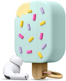 img 4 attached to Чехол для AirPods Pro Elago Ice Cream с брелоком, разработанный для кейса Apple AirPods Pro (мята)