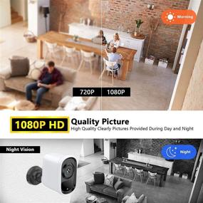 img 2 attached to 📷 ACCUHR Outdoor Wireless Security Camera: Rechargeable, HD 1080P, Night Vision, Motion Detection, Two-Way Audio, Waterproof