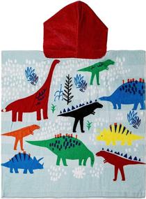 img 1 attached to Child Cotton Hooded Poncho Dinosaur