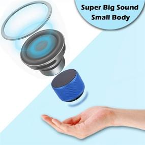 img 3 attached to Alfway Portable Wireless Bluetooth Speaker with LED Light, 📱 Mic, AUX Input & TF Card Player - Mini Size, Blue