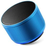 alfway portable wireless bluetooth speaker with led light, 📱 mic, aux input & tf card player - mini size, blue logo