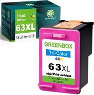 🖨️ greenbox remanufactured ink cartridge replacement for hp 63xl 63 xl - envy 4516 4520 officejet 4650 3830 deskjet 2130 2132 printer (1 tri-color) logo