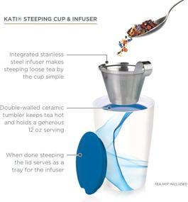 img 3 attached to Tea Forte Kati Cup Bleu: Steep Loose Leaf Tea with Ceramic Infuser Cup, Basket, and Lid