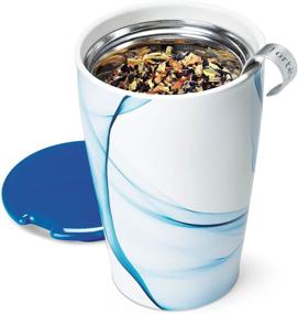 img 1 attached to Tea Forte Kati Cup Bleu: Steep Loose Leaf Tea with Ceramic Infuser Cup, Basket, and Lid