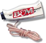 🔘 b&m 80659 chrome aluminum t-handle shifter grip: button & sae thread inserts logo