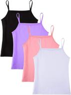 satinior girls dance tank top - sleeveless spaghetti strap crop tank top for dancewear (4-pack) logo