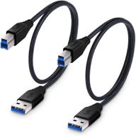 🔌 besgoods 2-pack 1.5ft/50cm плетеный кабель usb 3.0 - короткий кабель типа a-male до b-male - продвинутый черный логотип