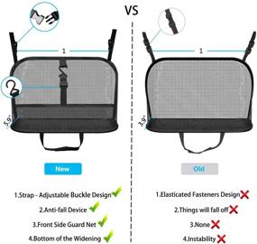 img 2 attached to 🚗 WSYLEN Car Purse Storage Holder - Black Car Net Pocket Handbag Organizer for between Seats - Includes 2 Packs Car Purse Hooks