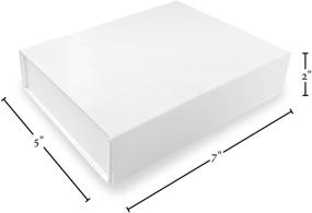 img 2 attached to 🎁 Small Rectangle Gift Boxes for Presents - Set of 2 White Glossy Magnetic Closure Boxes, 7 x 5 x 1.6 inches