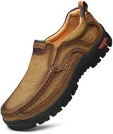 lanxy leather lightweight non-slip men's shoes: breathable loafers & slip-ons logo