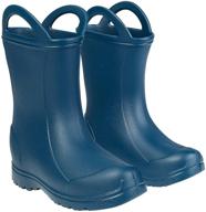👧 kids rain boots: waterproof easy-on handle rainboots for boys and girls logo