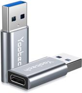 🔌 yootech адаптер usb-женский типа c к usb-мужской (2 штуки), алюминиевый двусторонний коннектор usb 3.1 gen 5gbps для iphone 13/12/11, наушников типа c логотип