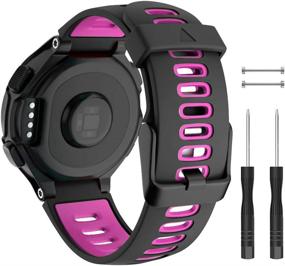 img 4 attached to 📲 IMAYCC Silicone Watch Band for Garmin Forerunner 235 220 230 620 630 - Soft Strap for Garmin Approach S20 S5 S6