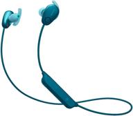 sony wi-sp600n premium waterproof bluetooth wireless extra bass sports in-ear headphones (international version, blue): 6 hour playback & microphone logo