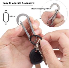 img 1 attached to 🔑 FEGVE Titanium Carabiner Keychain: Rugged and Reliable Release