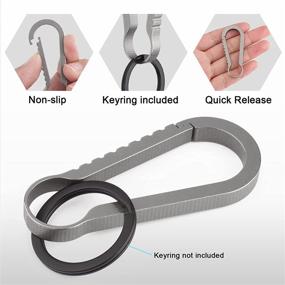 img 2 attached to 🔑 FEGVE Titanium Carabiner Keychain: Rugged and Reliable Release