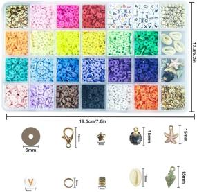 img 2 attached to 🎨 Versatile DIY Craft Kit - 4600 Pcs Clay Beads in 21 Colors, Polymer Clay Heishi Spacer Beads with Jewelry Making Accessories