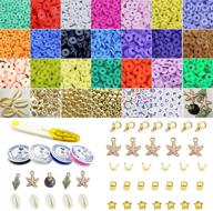 🎨 versatile diy craft kit - 4600 pcs clay beads in 21 colors, polymer clay heishi spacer beads with jewelry making accessories logo