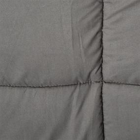 img 1 attached to 🛏️ Elegant Comfort Luxurious Gray Down Alternative Double-Fill Full/Queen Comforter Duvet Insert