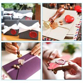 img 1 attached to 💌 Набор восковых бусин 238 штук - набор для печати пломбы FONSWEA с 2 металлическими ручками для винтажных конвертов писем - 10 цветов