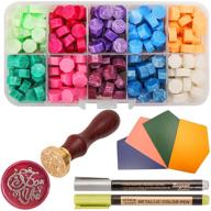 💌 238pcs sealing wax beads set - fonswea wax seal stamp kit with 2pcs metallic pens for vintage envelopes letters crafts - 10 colors logo