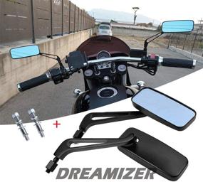 img 3 attached to 🛵 Универсальные зеркала заднего вида для мотоциклов DREAMIZER, 8MM 10MM, Совместимы с Softail, Sportster, Road King, Street Electra Glide, Road Glide, Dyna и другими