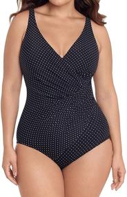 img 3 attached to 👗 Flattering and Stylish: Miraclesuit Women's Plus Size Pin Point Oceanus One-Piece