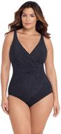 👗 flattering and stylish: miraclesuit women's plus size pin point oceanus one-piece logo