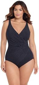 img 4 attached to 👗 Flattering and Stylish: Miraclesuit Women's Plus Size Pin Point Oceanus One-Piece